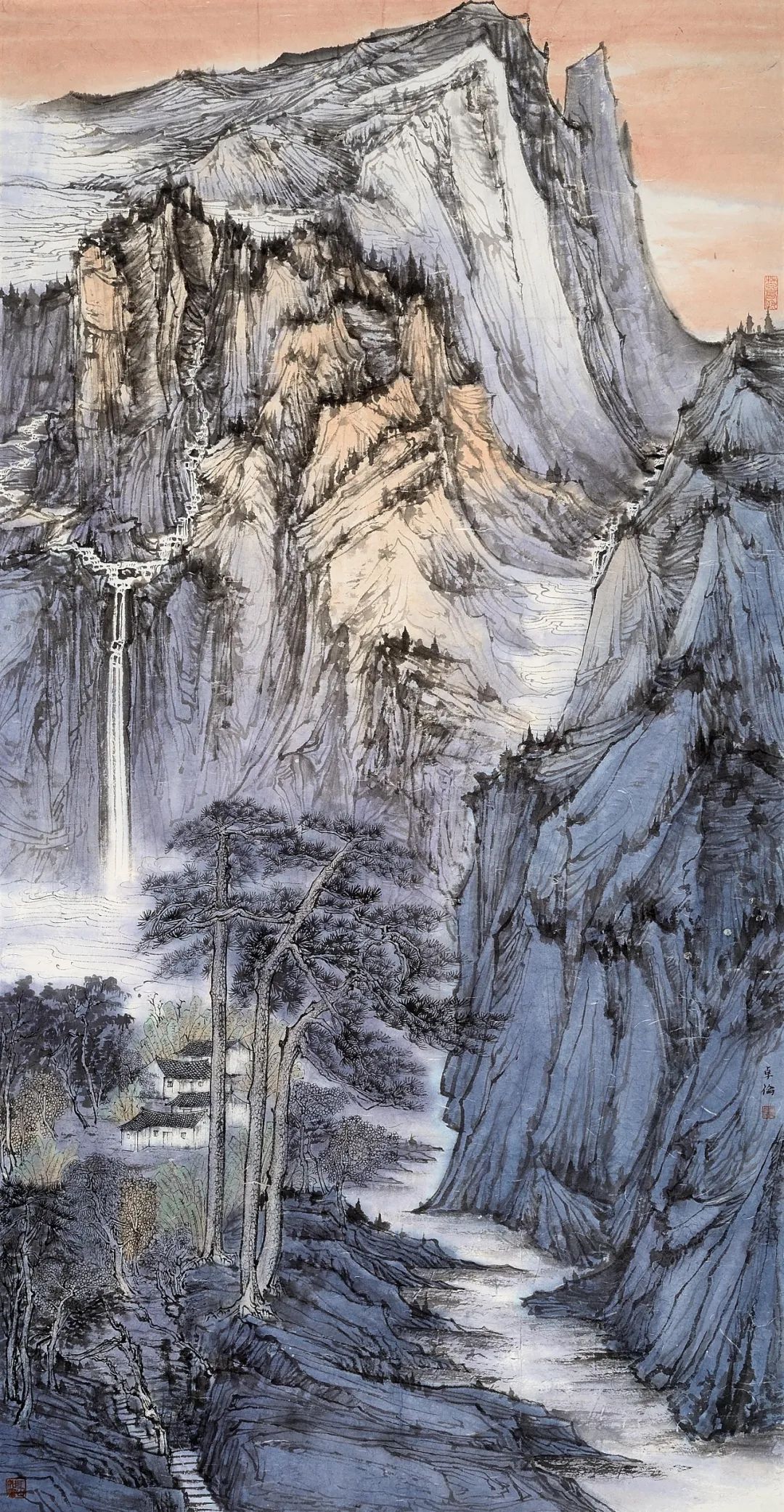 《绿水青山是我家》  温卓伦   中国画   181cm×95cm